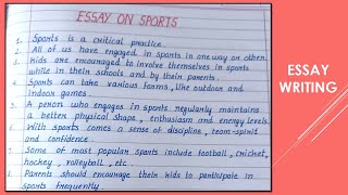 Best way to write an Essay on Sports || Essay writing ||