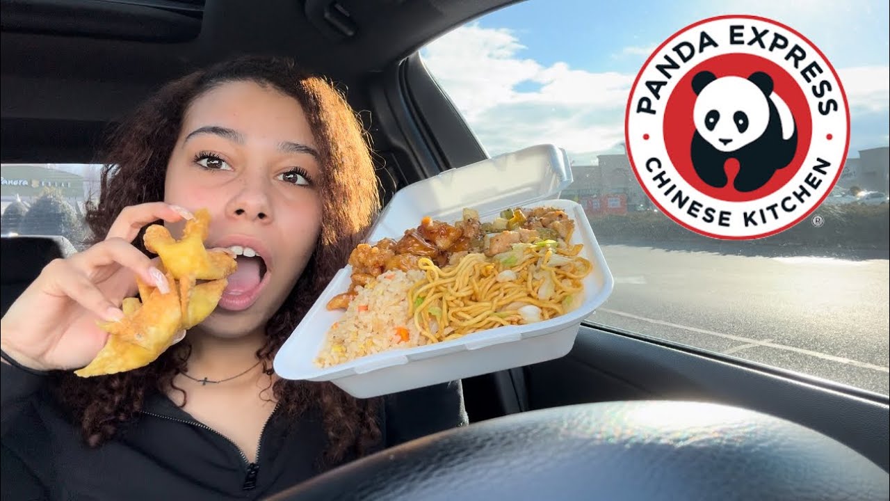 PANDA EXPRESS MUKBANG (Orange Chicken,Cream cheese Rangoons) 🐼🍚