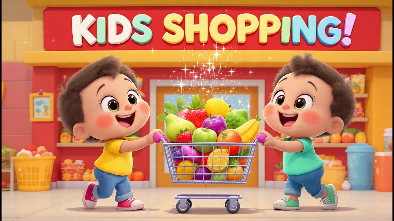 Kids Shopping Song | Supermarket Learning Nursery Rhyme for Toddlers & Preschool