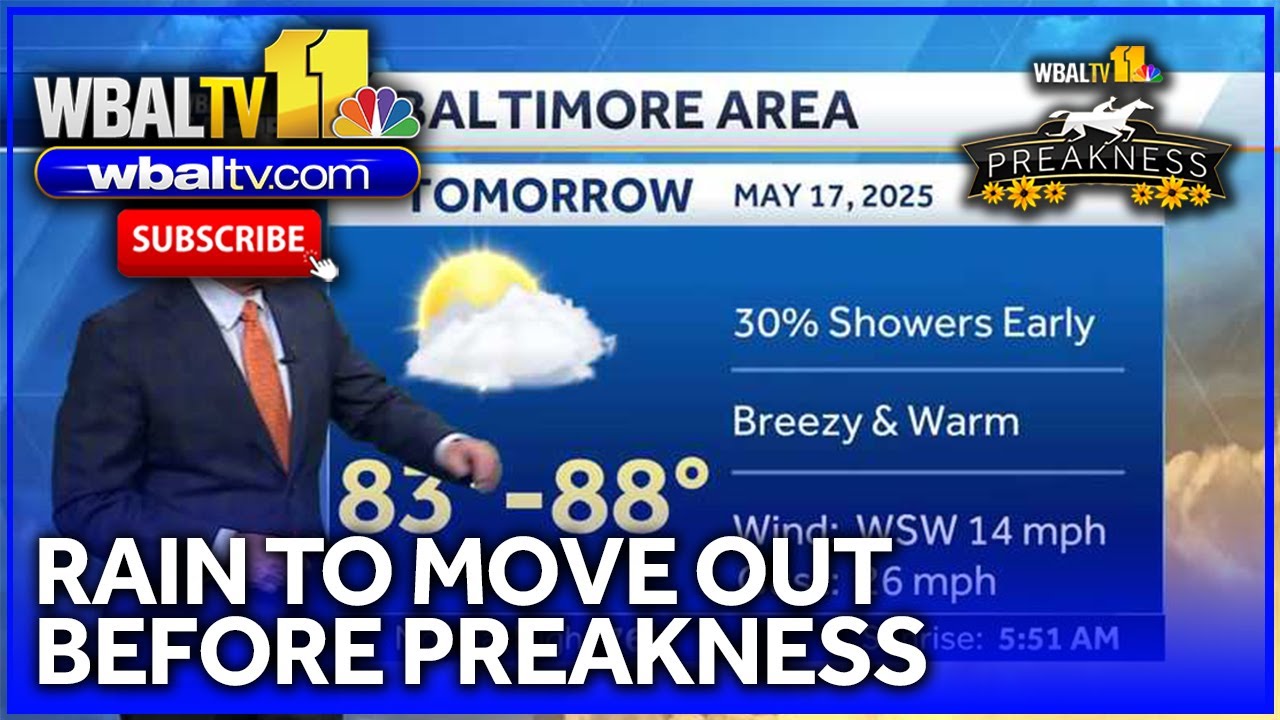 Early showers to clear out before Preakness - YouTube