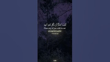 قرآن - سوره‌‌حجرات - آیه12☝️🕋#الله #quran_kareem #thankyouallah #اللهم_صل_وسلم_على_نبينا_محمد #حق