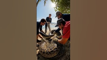 Brave Volunteers Rescue Massive Python Tangled in Fishing Net #shorts #animalrescue #love #foryou