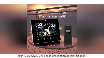 Weather Station Alarm Clock Thermometer Hygrometer Touch Screen Wireless Sensor Sunrise Sunset Multi