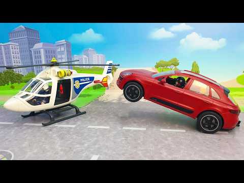Helicopter Chasing a Criminal! Where Is the Gold Hidden?! Cartoons for Kids