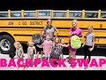 Back To School BACKPACK SWAP In A SCHOOL BUS