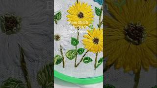 3 Easy Embroidery  Stitches | Split, Stem &amp; Back Stitch  🌿🌱 #youtubeshorts #handembroidery