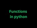 function in python