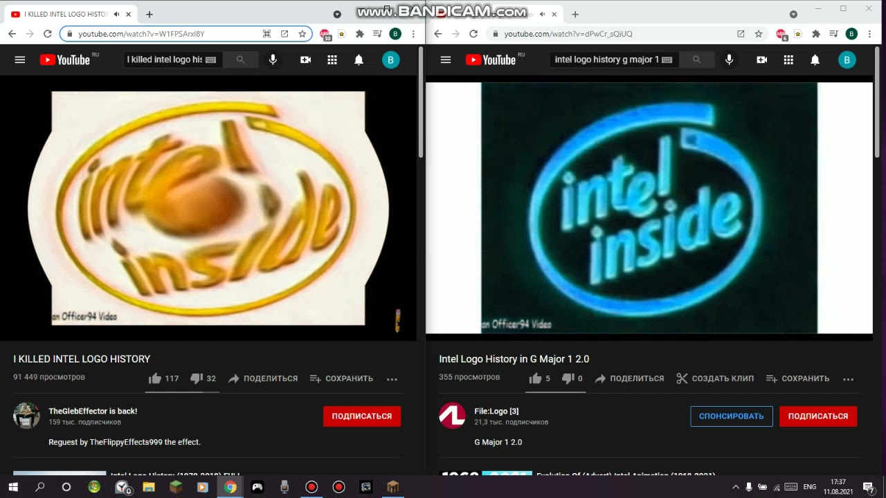 Intel Logo History in Vicious G Major Spilt Version