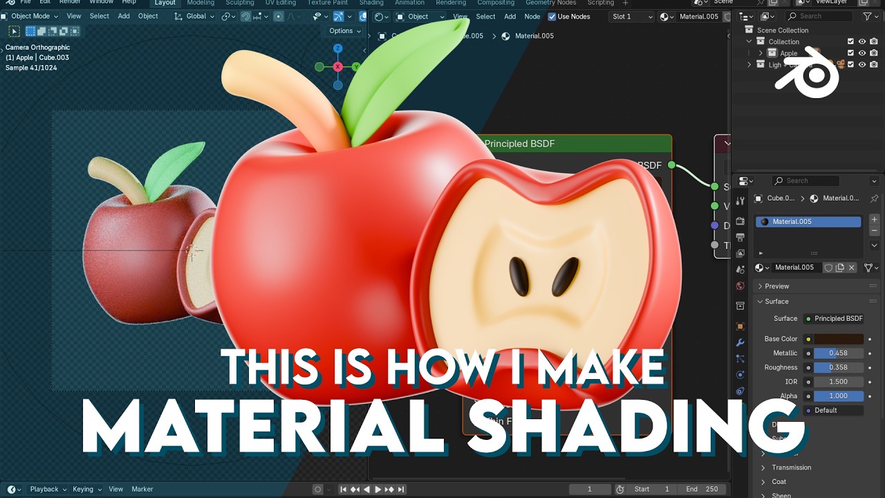 How to Make a Stylized Apple Material Shading in Blender 🍎 - YouTube
