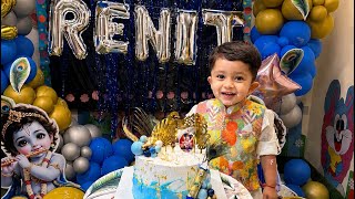 Renit’s 2nd Birthday Celebration| Krishna Theme 💙 | Bubble Fun 🫧 | Teddy Surprise 🧸 | Cake Cutting 🎂