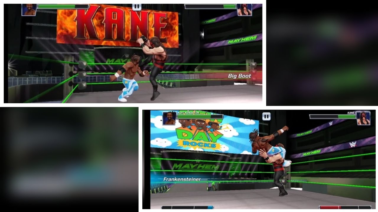 WWE Mayhem Game | Xavier Woods vs Kane Match | Gameplay - YouTube