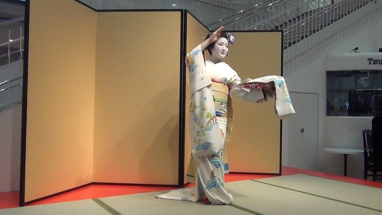 和風人形オルゴール 引き出し付き 京都 舞妓 祇園小唄 すりガラス 日本