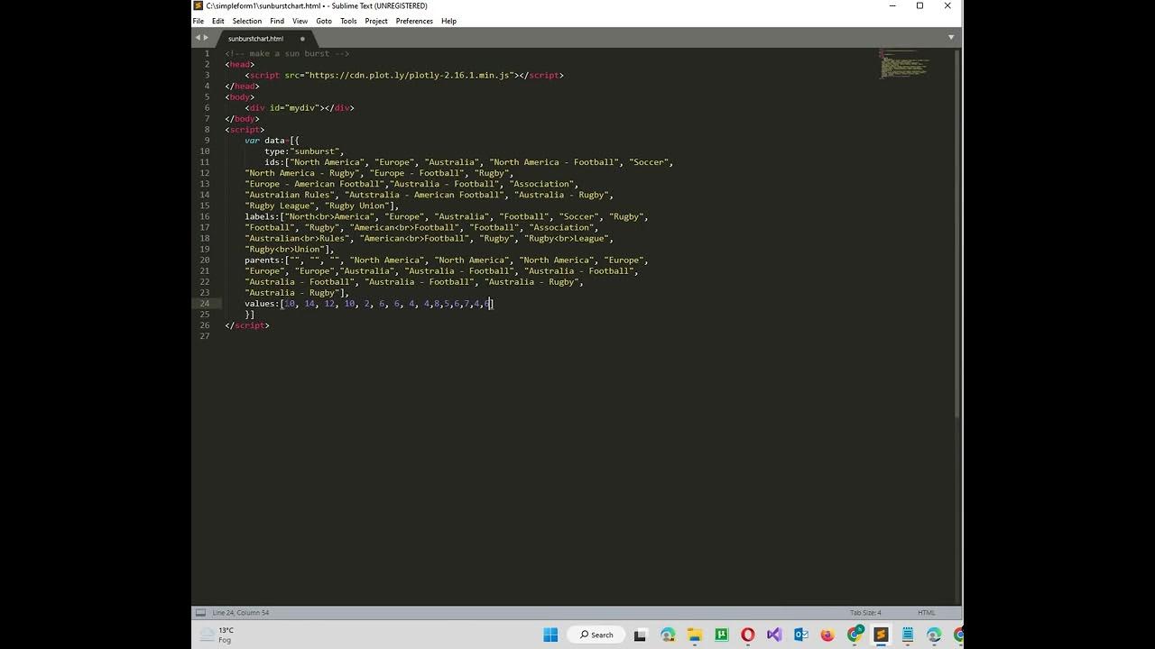 How to make Sunburst chart in javascript YouTube