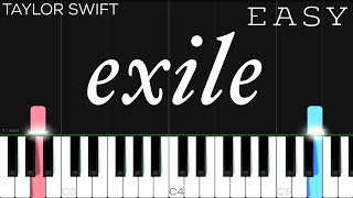 Vignette de la vidéo "Taylor Swift - exile ft. Bon Iver | EASY Piano Tutorial"