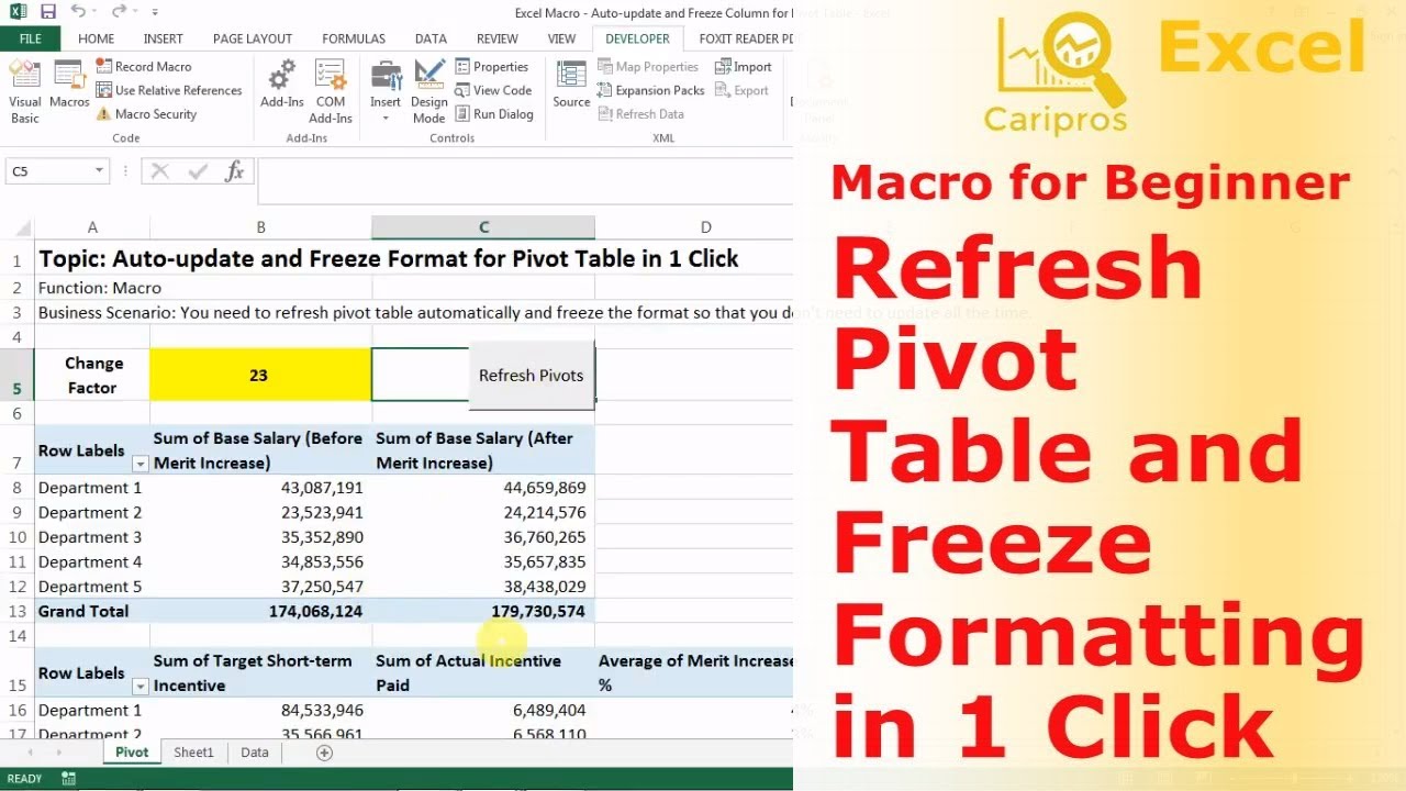 How To Freeze Pivot Table