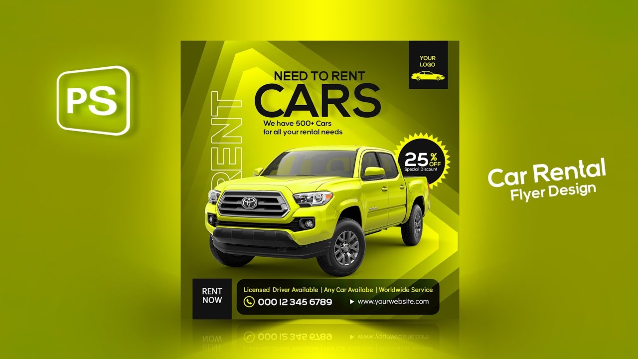 Car Rental Flyer Design Tutorial YouTube