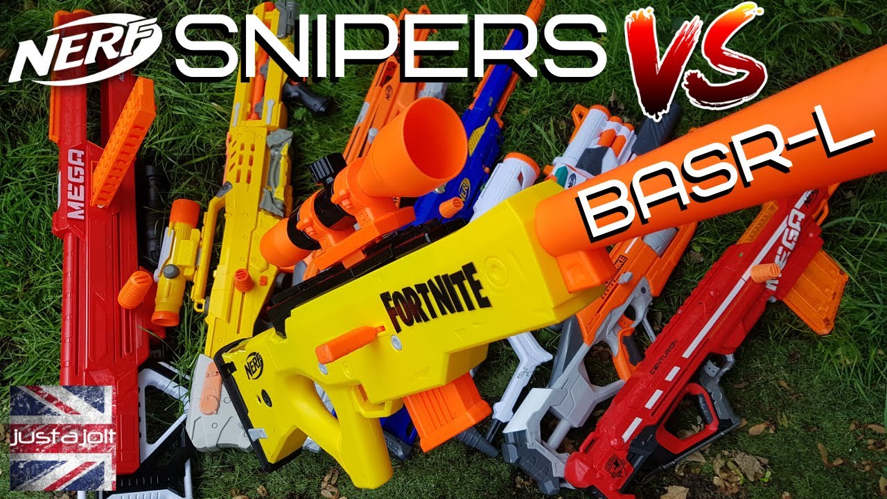 New Nerf Fortnite BASR-L Review vs 7 Other Nerf Sniper Rifles: Nerf Bolt  Action Sniper Showdown 