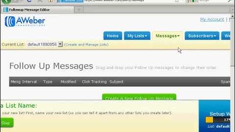 How to Set Up aWeber auto responder 2017 | Email Marketing