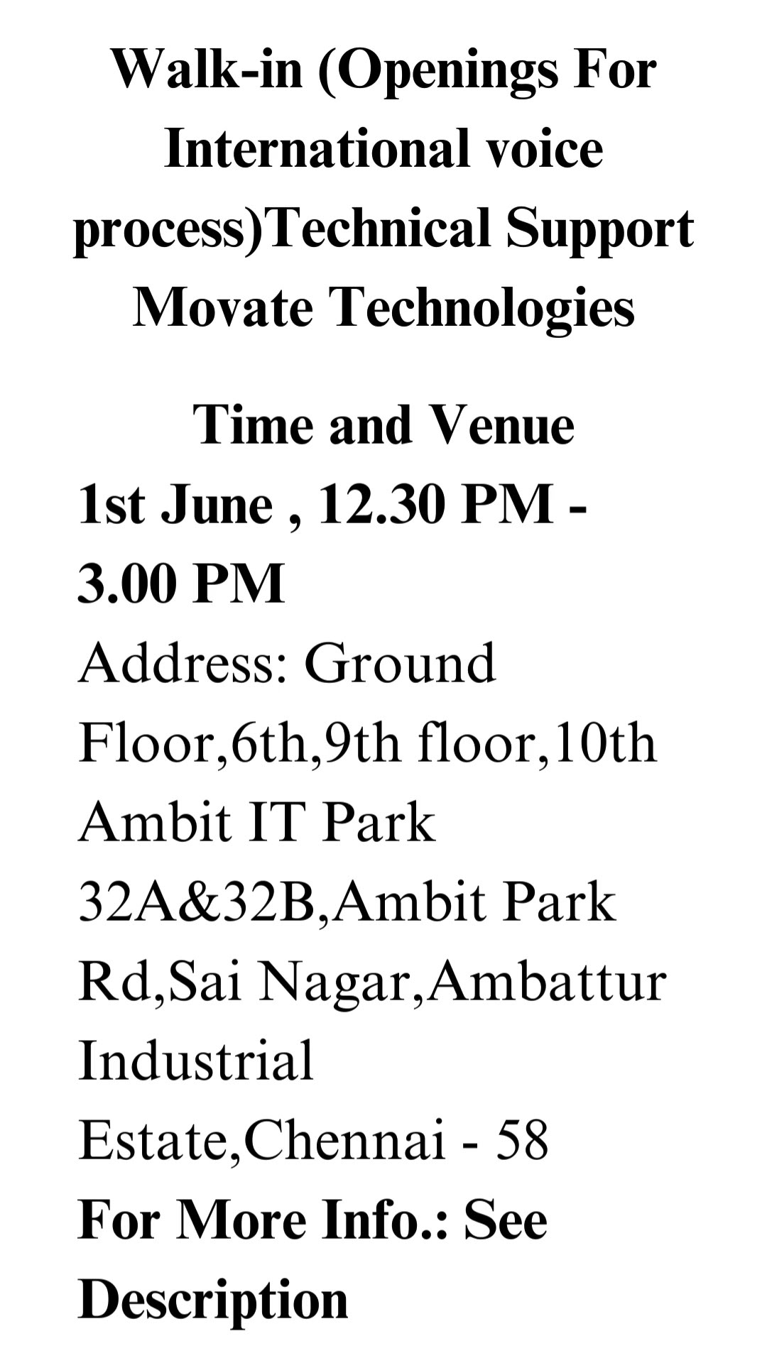 Walk in Openings For International Voice Process Technical Support Walk in Openings For International Voice Process Technical Support