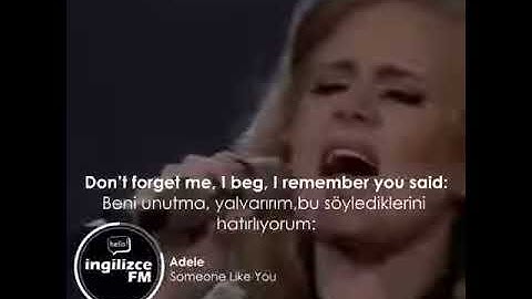 Adele Someone Like You Ingilizce-Turkce Altyazili
