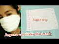MAKE FACE MASK AT HOME IN 5 MINUTES - NO SEW FACE MASK - EASY DIY FACE MASK NO SEWING