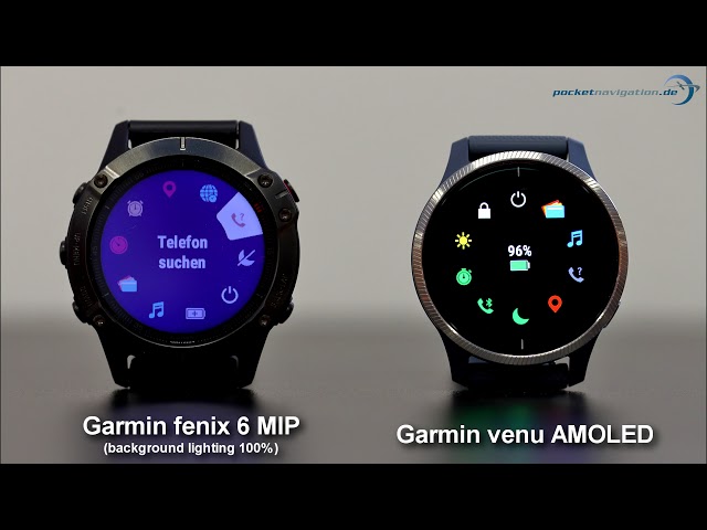 Garmin venu AMOLED Display vs Garmin fenix 6 (English) YouTube