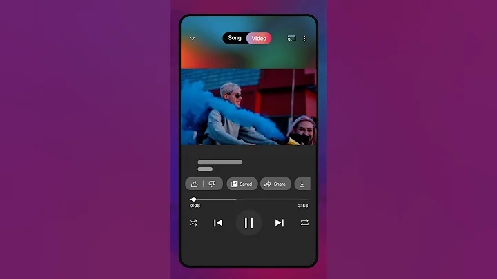 Choose to listen or watch content in the YouTube Music app