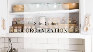 Join me for a little spice cabinet organization. Glass spice jars, a sharpie paint marker, chalk paint and wooden boxes transform a 