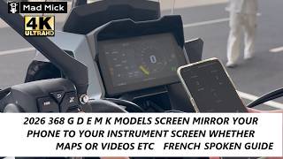 FRENCH SPOKEN 2026 368 G D E M K MODELS SCREEN MIRROR YOUR PHONE TO YOUR INSTRUMENT SCREEN WHETHER M
