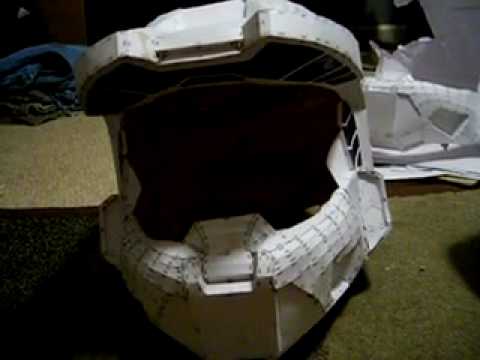 Fiberglassed HD pepakura master chief helmet - YouTube