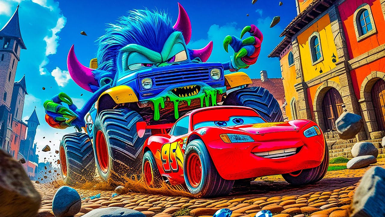 Big & Small vs Epic Escape McQueen VS ZOMBIE MACK TRUCK with LOGS and Train Eater CarsBeamNGDrive#17