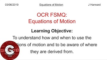 OCR FSMQ Additional Mathematics (New Spec) | Lesson 18: SUVAT (Kinematics)