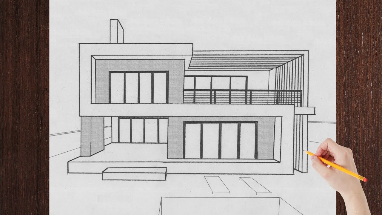 How to Draw a House Step by Step - EasyLineDrawing