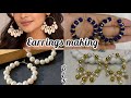 DIY | simple and easy beads earrings making tutorial at home for beginners | earrings making #diy 