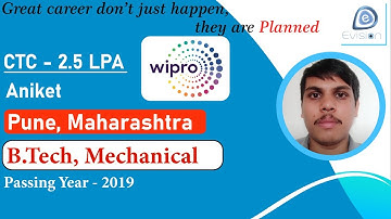 Congrats, Aniket | Selected in WIPRO | 2.5 LPA CTC | MECHANICAL ENGINEER, Passing 2019 | Pune