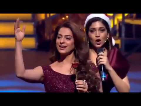 Madhuri & Juhi Chawla moment together LUX GOLDEN ROSE AWARDS