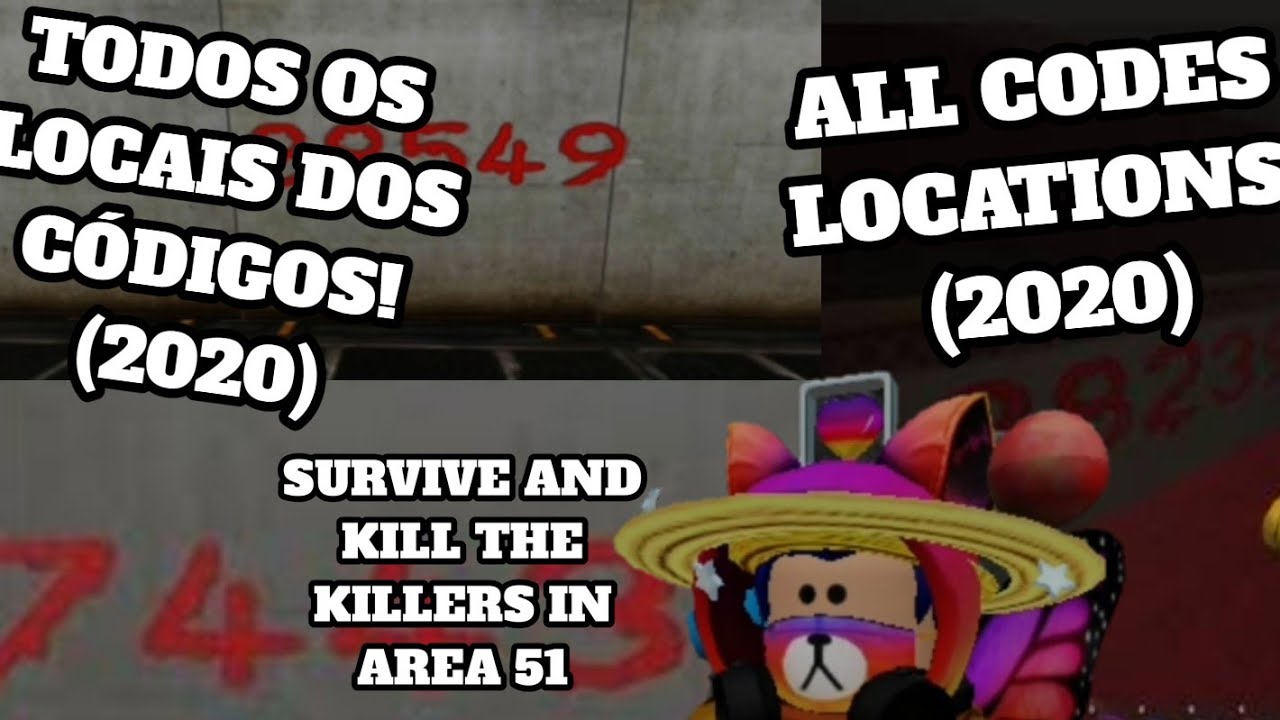 Todos Os Codigos All Code Locations Survive And Kill The Killers In Area 51 Roblox Youtube - code in roblox surviv e area 51 robux hack site