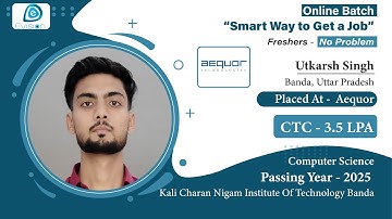 Congrat,Utkarsh| Selected in Aequor |3.5LPA|Computer Science Engg,PoY 2025| Banda Uttar Pradesh.