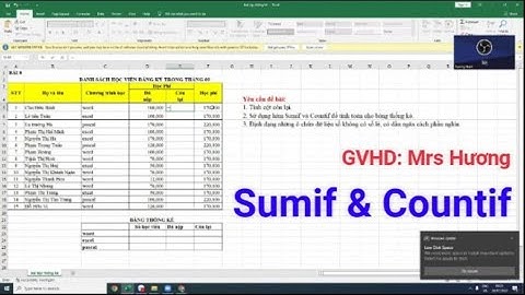 BÀI TẬP THỐNG KÊ (Dùng hàm Sumif & Countif để thống kê)