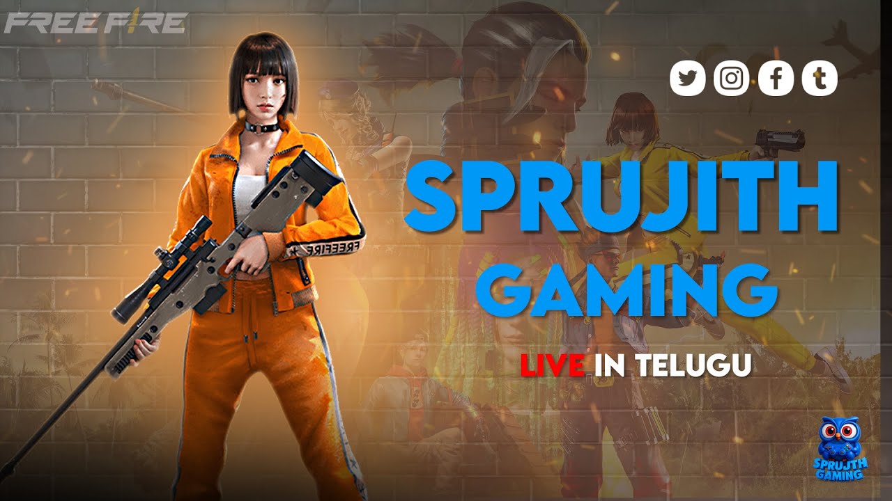Free Fire Live in Telugu | Playing with Subscribers | Sprujith Gaming | Free Fire Max India 2025"