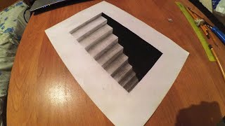 Как нарисовать простой 3д рисунок карандашом | Простая 3D Иллюзия - Лестница Как нарисовать простой 3д рисунок карандашом | Простая 3D Иллюзия - Лестница