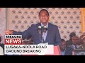 Hh officiates at the ground breaking ceremony of the ndolalusaka road