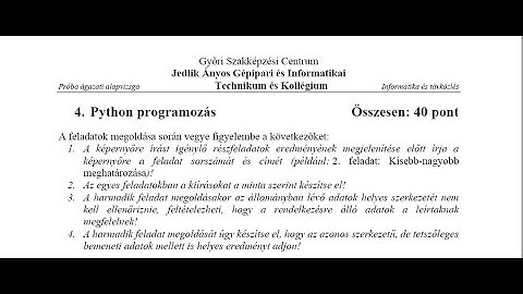 2021-es próba alapvizsga - Python feladat