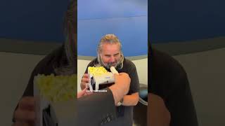 Christopher Nolan surprising Hoyte Van Hoytema with IMAX-style popcorn bucket #nolan #imax