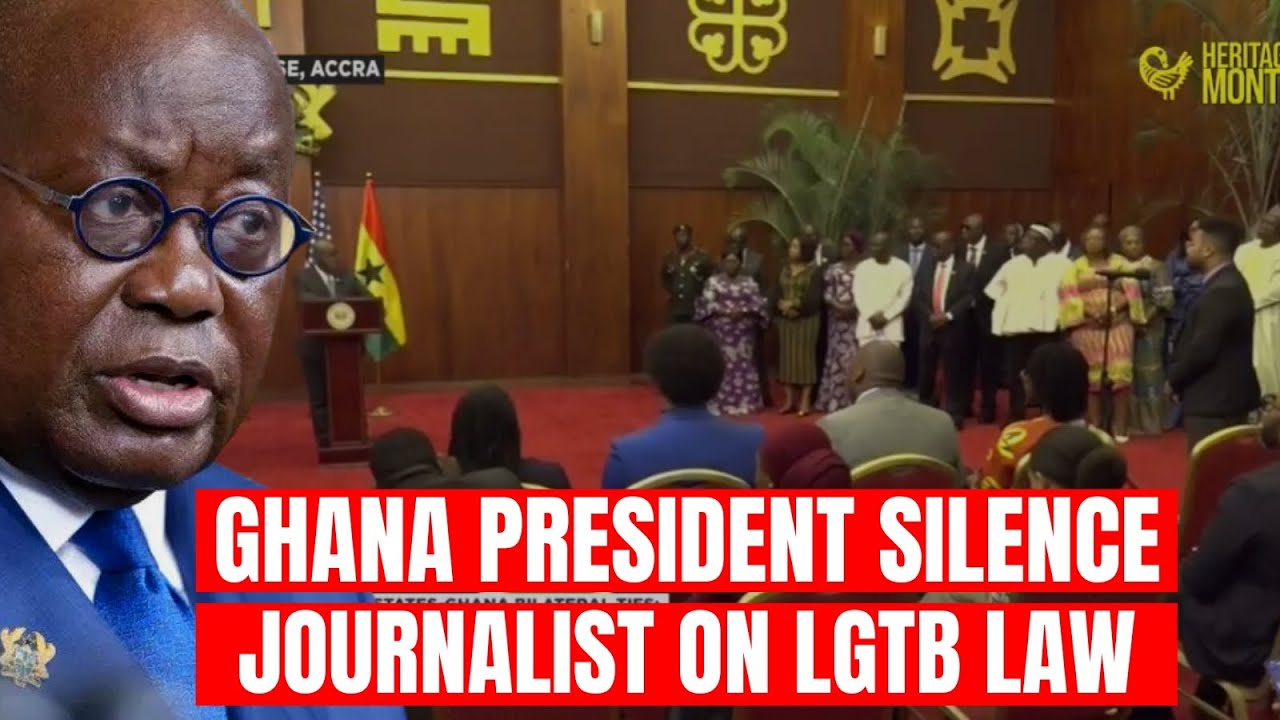 ⁣Ghana President silence Journalist call for LGTB law during Kamala Harris visit