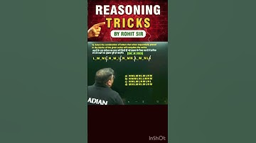 PATTERN SERIES | REASONING BY ROHIT SIR | #shorts #ssc #ssccgl #reasoning #radianmensa