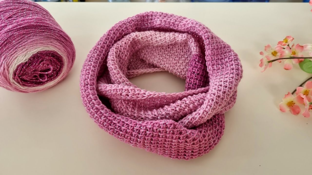 Tunus İşi Kadın ,Erkek Boyunluk Yapıyoruz / Tunisian Crochet Shawl