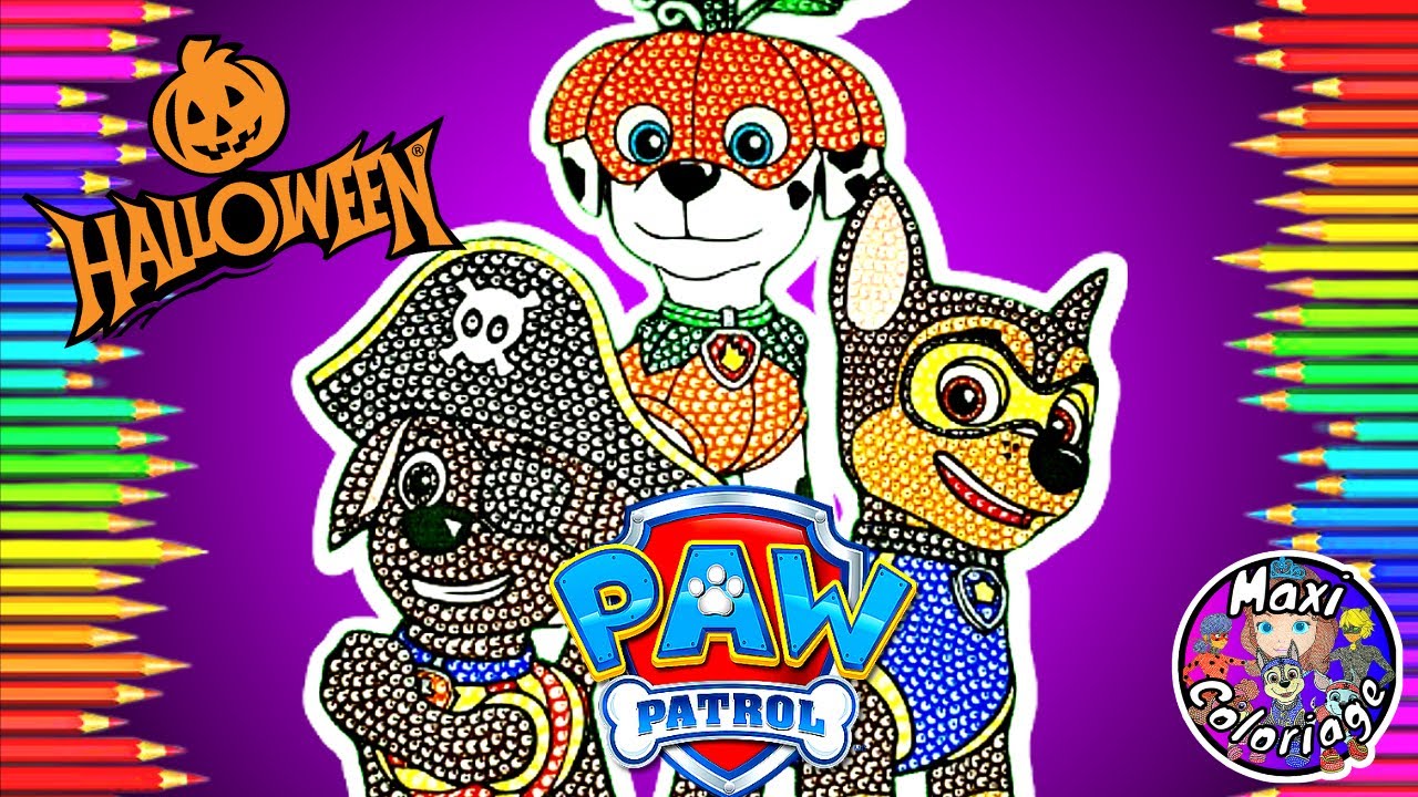 Comment Colorier et Dessiner PAT'PATROUILLE HALLOWEEN- Coloring page