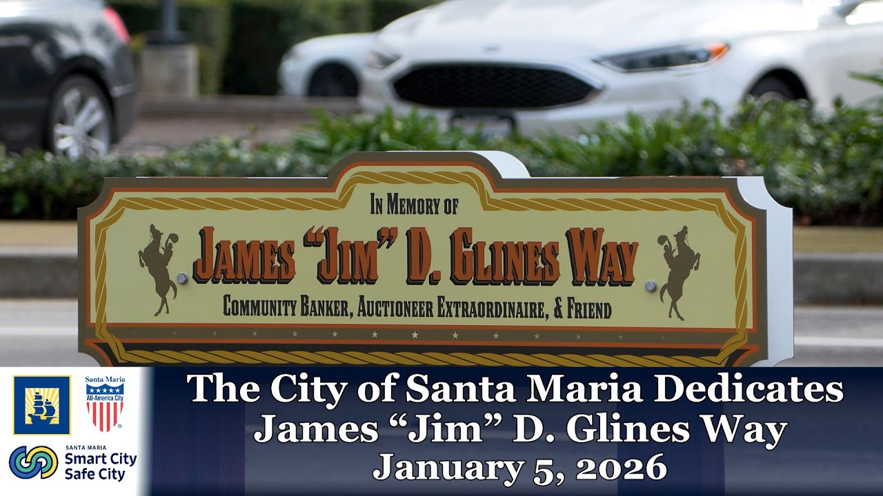 Город Санта-Мария открыл улицу имени Джеймса «Джима» Д. Глайнса.