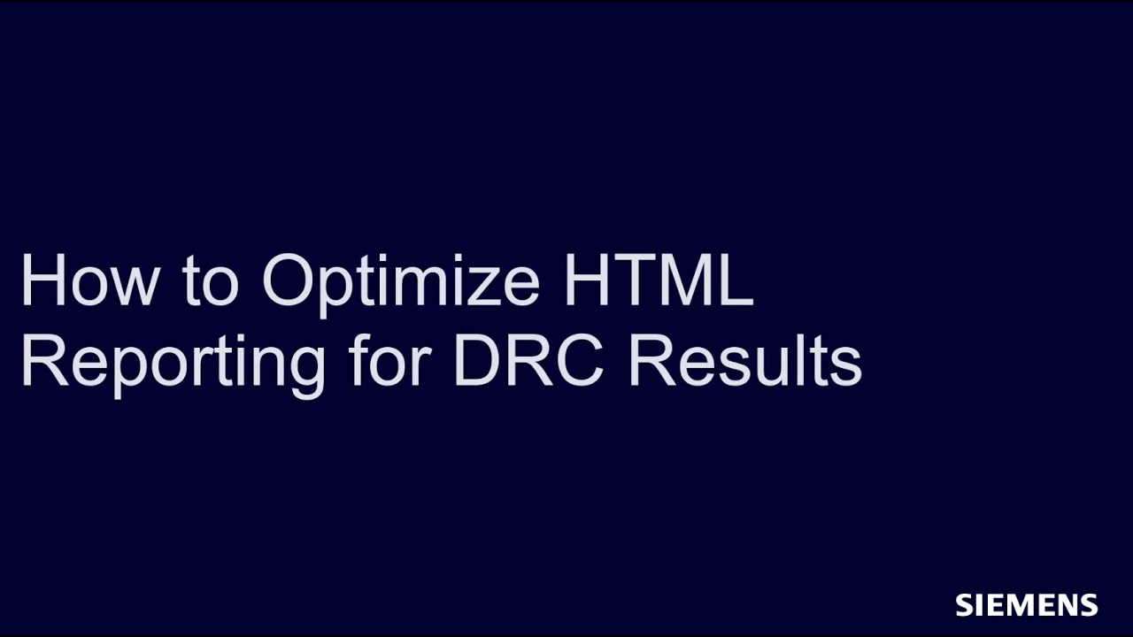 How To Optimize Calibre DRC HTML Reporting